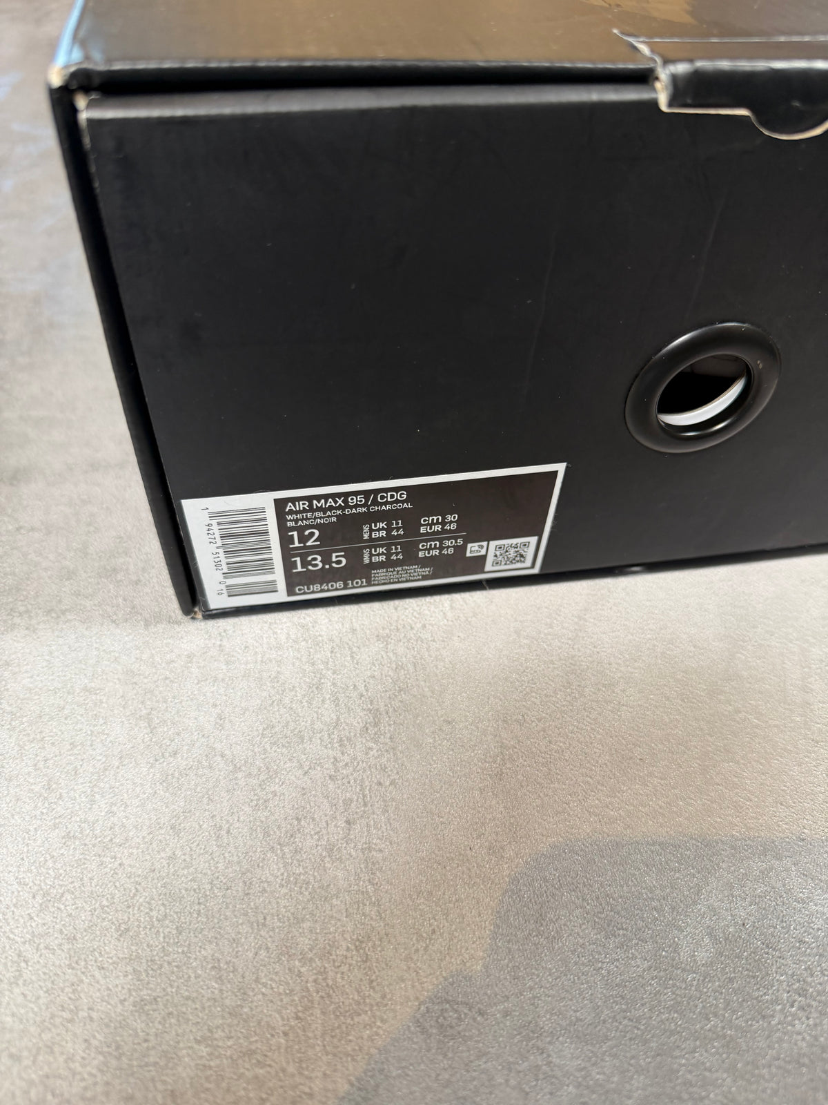 Air Max 95 CDG Black Grey UK 11