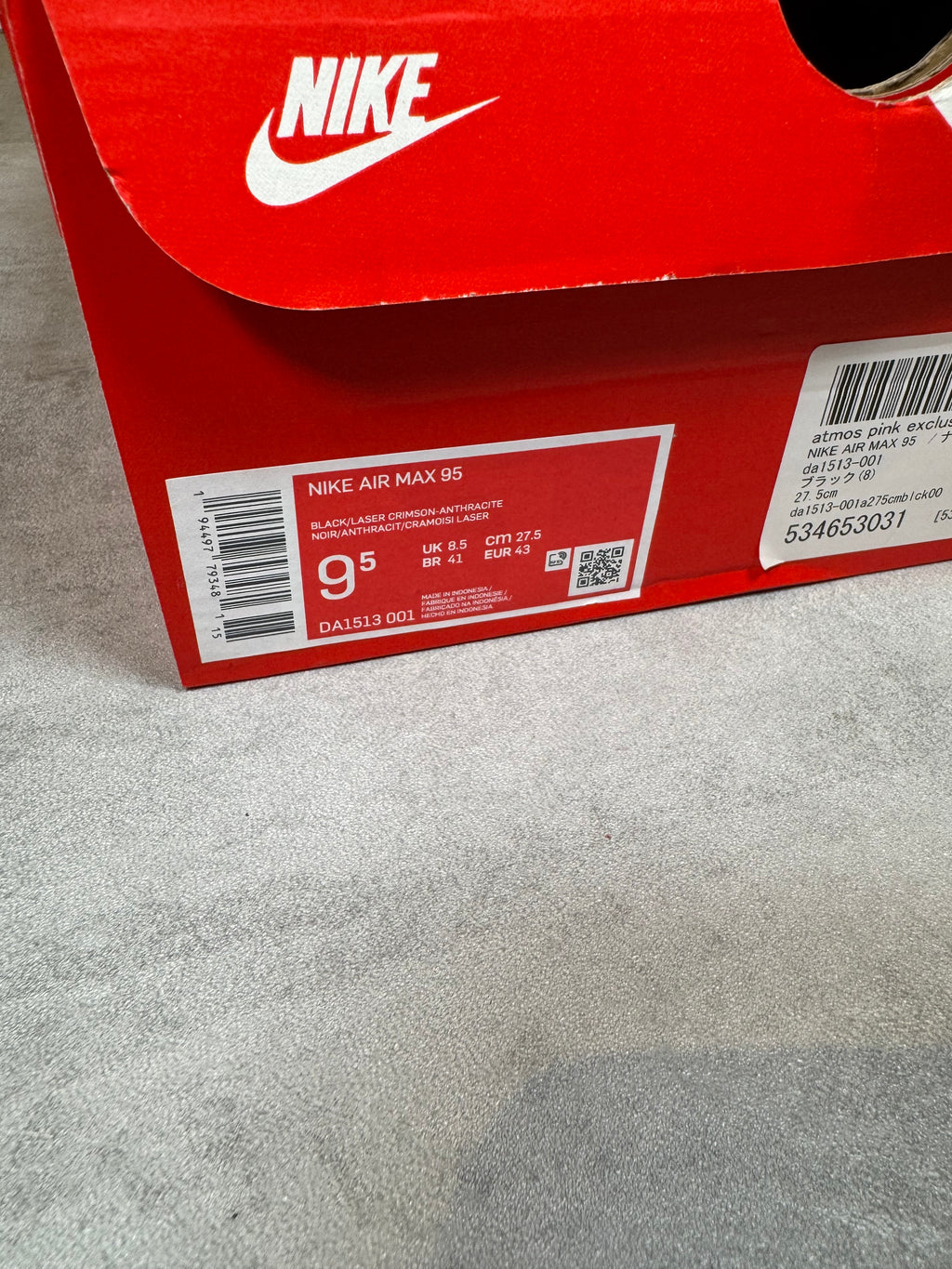 Nike Air Max 95 Laser Crimson UK 8.5