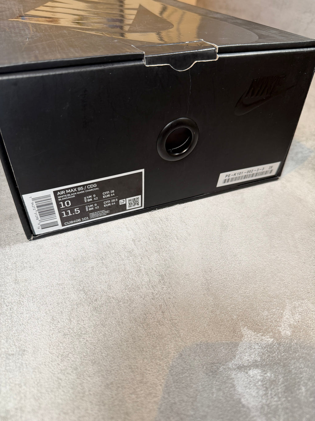 Air Max 95 CDG Black Grey UK 9