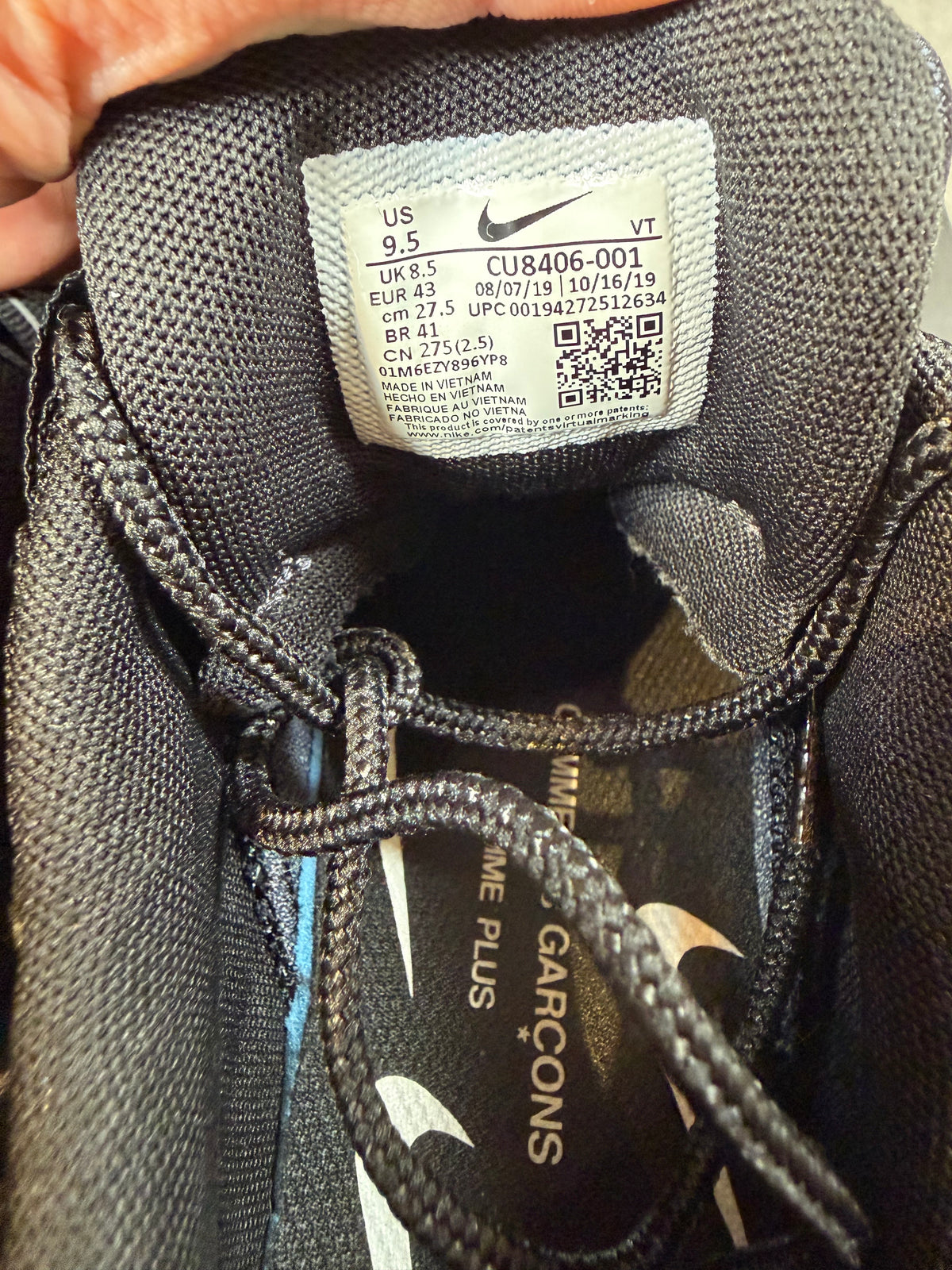 Air Max 95 CDG Black UK 8.5